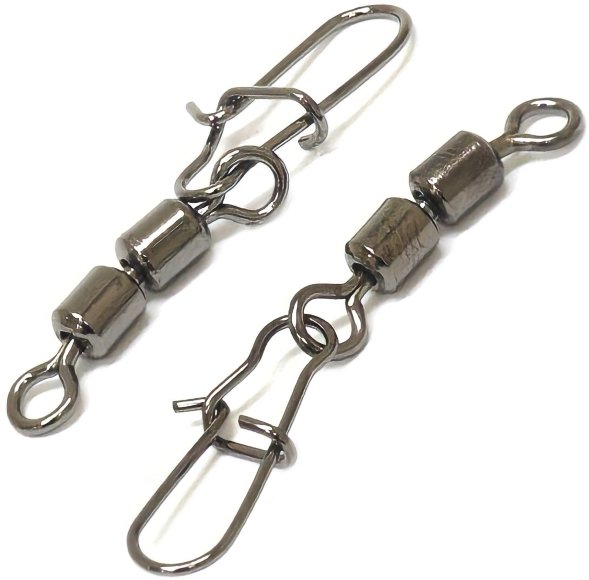 Вертлюг двойной с застежкой Namazu HS 2X ROLLING SWIVELS WITH NICE SNAP, цв. BN, р. 8, test-9 кг уп.