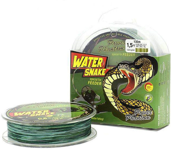 Леска плетеная POWER PHANTOM WaterSnake PE camo-green 0.10 135м