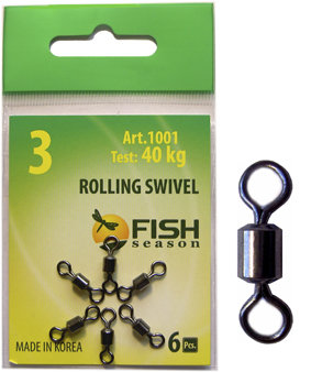 Вертлюг Fish Season цилиндрич. №2 43кг 5шт 1001-02F