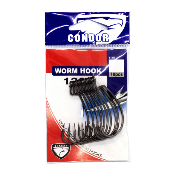 Крючок офсетный Condor WORM HOOK №4/0 BN 50 шт/упак