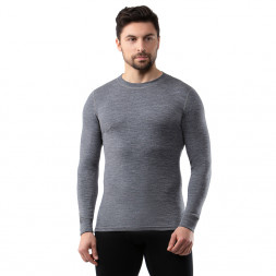 Футболка муж. Norveg Soft с длин.рукавом, цвет серый меланж, разм M