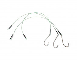 Поводок стальной NAMAZU Leader 1х7 Nylon Coated Green, d-0,42 мм L-20 см, с одинарным крючком 92247