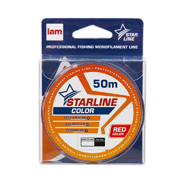 Леска IAM STARLINE 50m Красный d0.080