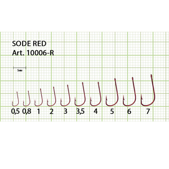 Крючок FISH SEASON Sode-ring №0.8 Red 10шт 10006-R008F