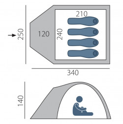 Палатка BTrace Vega 4 синяя